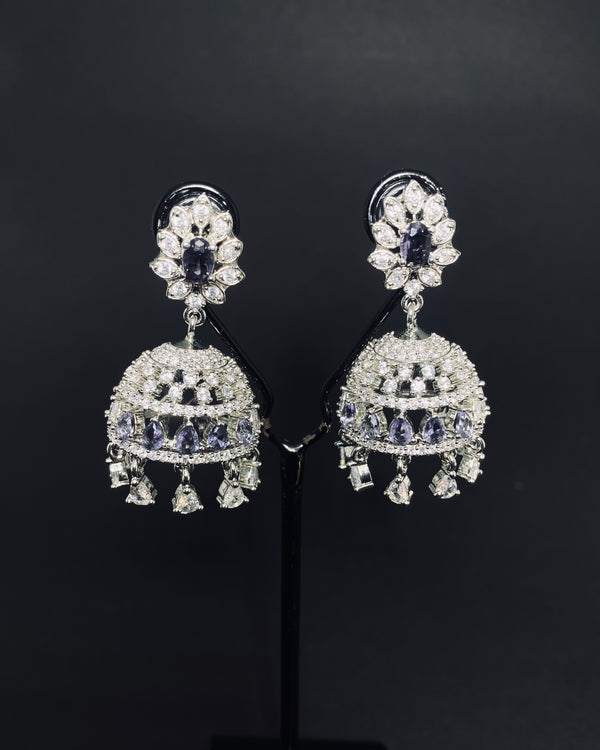 Royal Cluster Studs (Purple Accent)