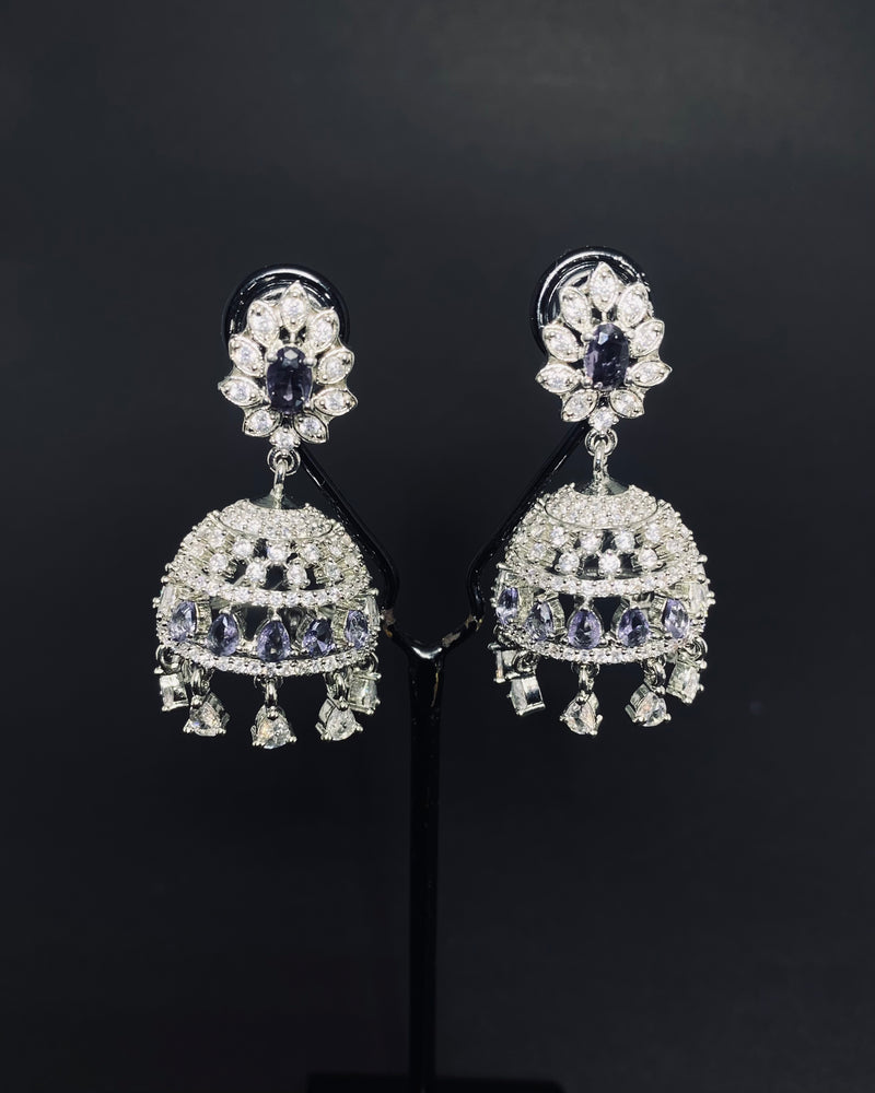 Royal Cluster Studs (Purple Accent)